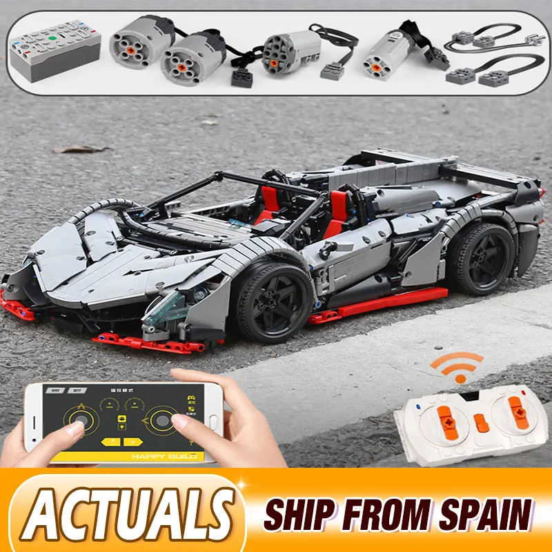 DHL 23006 Tehnic автомобиля совместимый с Iphone MOC-10574 Lamborghinis Veneno родстер модель