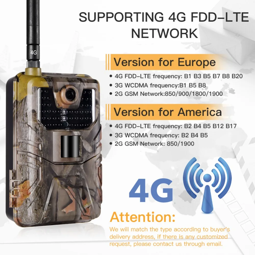 FTP SMTP 4G LTE MMS Email 20MP Hunting Trail Camera Wireless SMS Cellular Mobile 