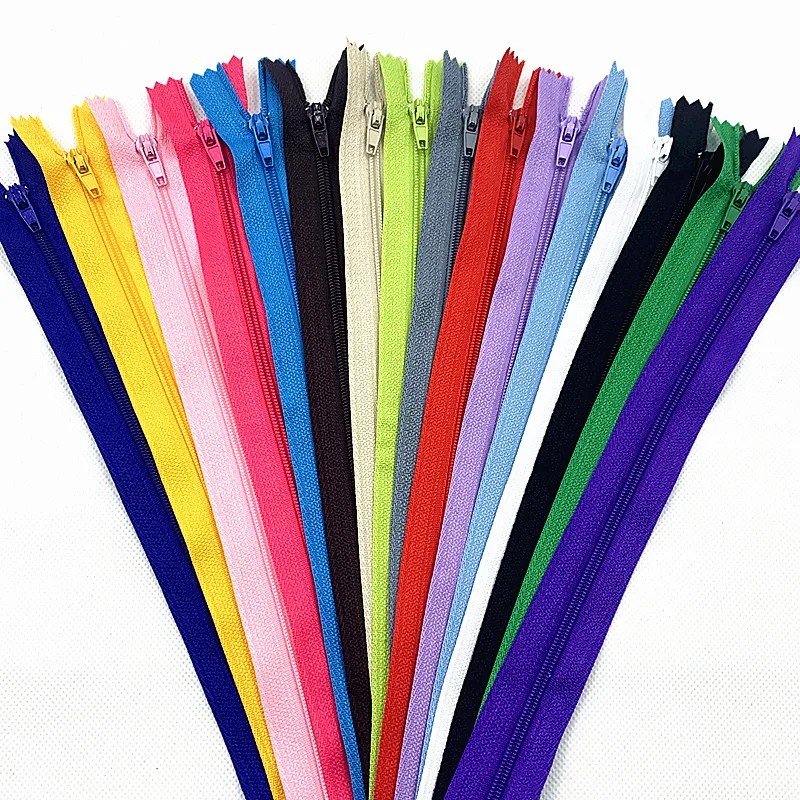 

20pcs 3# (4-10 Inches) Closed Nylon Coil Zipper Tailor Sewing Process Multi-Color Optional