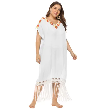 

Bikini Swimming Dress Cover Up Tassel Beach Coverups Pareo De Plage Kaftan Swimwear Ladies Bathing Suit Women Capes Sarongs Swim