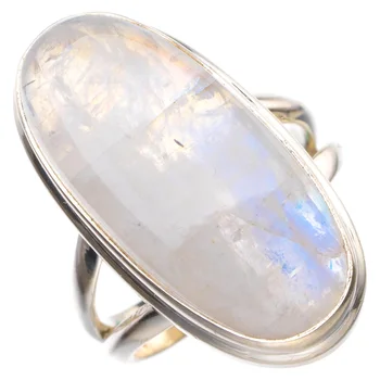 

StarGems Natural Rainbow Moonstone Handmade 925 Sterling Silver Ring 5.75 D4605