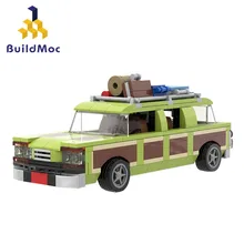 Buildmoc wagon rainha 1983 família truckster station wagon carro educacional montado modelos blocos de construção pequenos tijolos brinquedos