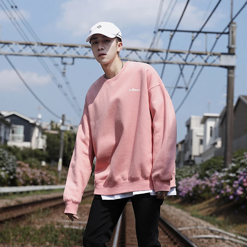 

2019 Men's Round Neck Pullover Male Coats 10 Color Hoodies Cotton Casual High-quality Clothes Loose Sweatshirts Big Size S-5XL