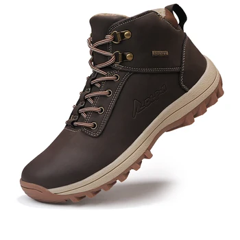 

Homass Hiking Shoes Men Winter Boots Short Plush Outdoor Casual Shoes Big Size 39-47 Tactical Militay Boots Winter Sneakers Men