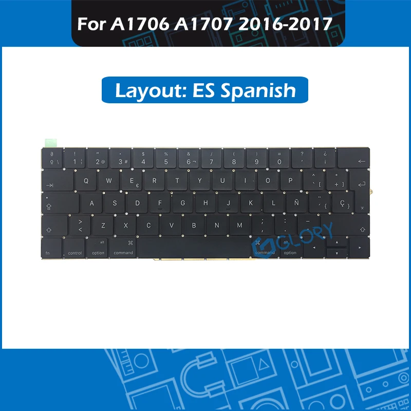 A1706 A1707 испанская клавиатура раскладка клавиатуры для Macbook Pro 1" 15" Touchbar A1706 A1707 ES Испания клавиатура на замену