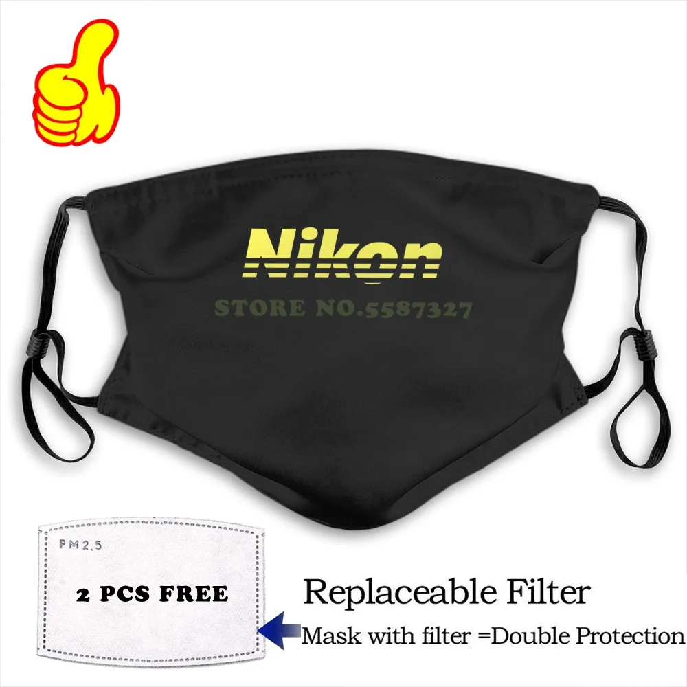 Маска для лица Nikon с желтым логотипом против пыли фильтром мужчин женщин детей