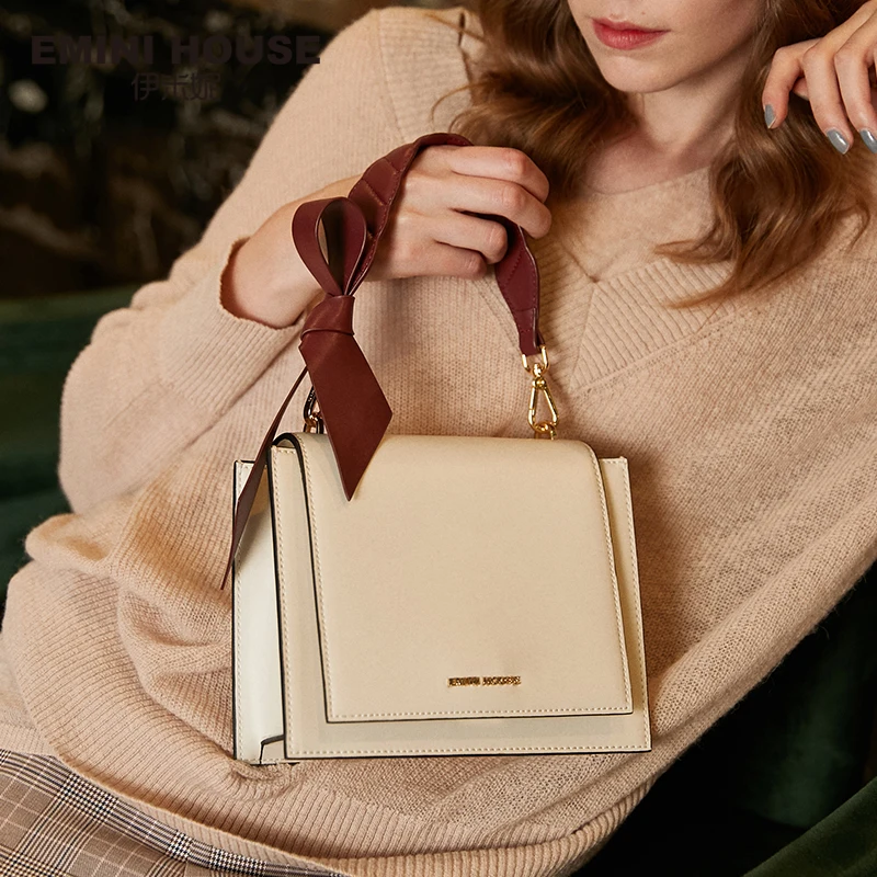 Comprar Bolso bandolera con nudo de moño para mujer, bolsos de lujo para mujer, bolsos de mujer, bolso de cuero dividido para mujer