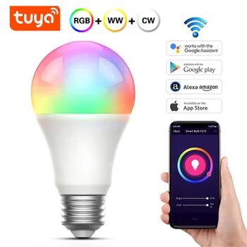 

15W Smart Light Bulb E27 RGB Dimmable WiFi LED Lamp Compatible with Amazon Alexa Google Home Smartphone Smart Lamp Night Light