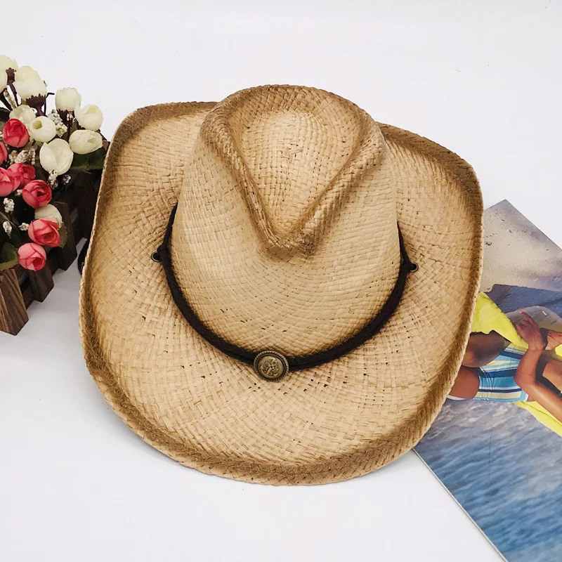 Ковбойская шляпа в западном стиле, мужские соломенные шляпы от солнца, женские шляпы в западном стиле, соломинки, кепки, мужские соломинки, мужская Ковбойская шляпа