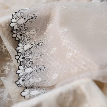 

2meter/lot 22cm Wide 2Layer Lace-edge Clothing Decoration Silver Mesh and Skin Mesh Lace diy Skirt Hide Trim Accessory X731