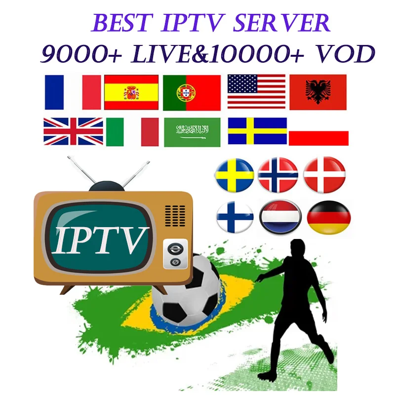 

Subscription IPTV M3U 12 months Arabic French Spain USA Sports Adult Enigma 2 for Android box Enigma2 IOS smart PC Smart TV