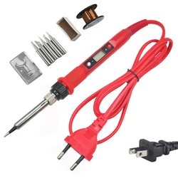 Kit de fer à souder électrique numérique 80 W, température réglable, 220 à 110 V, outil de soudage, pointes en céramique pour réparation 