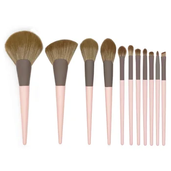 

11PCS Wooden Foundation Cosmetic Eyebrow Eyeshadow Brush Makeup Brush Sets Tools Multifunctional Cosmetic Brush Make Up Tools