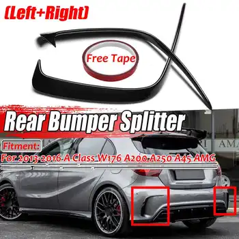 

New 2x Car Rear Bumper Splitter Lip Diffuser Spoiler Guard Protectot For Mercedes For Benz W176 A200 A250 A45 For AMG 2013-2016