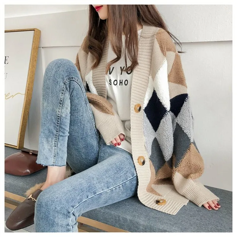 Suéter de La Rebeca de primavera y otoño francés retro estilo perezoso cárdigan tejido para mujeres MEDIADOS DE-longitud neto Cardigan rojo chaqueta