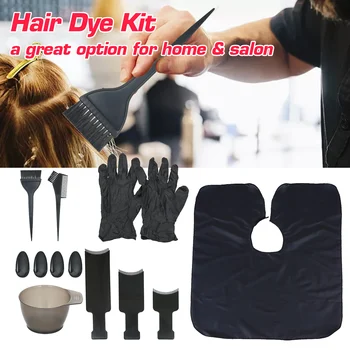 

11pcs Hair Dye Kit Hair Coloring Set Salon Tools Hair Color Mixing Cape Hair Dyeing Board Tint Brushes Comb Bowl Ear Covers