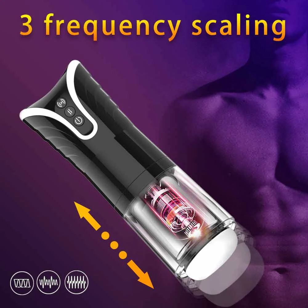 Automatic Male Masturbator For Men Electric Telescopic Masturbation Cup Real Vagina Pussy Adult Sex Toys For Men Masturbation 1