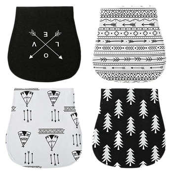 

4 Pcs Baby Burp Clothes Baby Boys Girls Burp Cloths Set Baby Bibs Curved Absorbent and Soft Baby Supplies