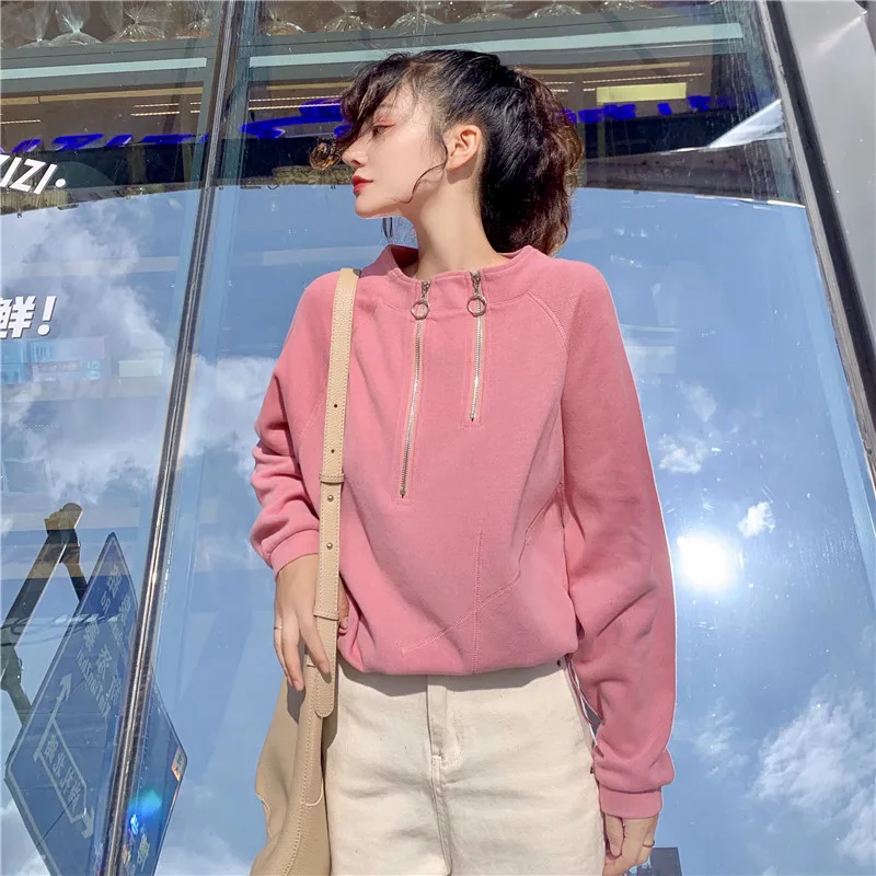 Уличная одежда; sudaderas mujer; коллекция года; женская одежда больших размеров; толстовка; kawaii sweat femme на молнии; флисовая женская Свободная одежда; F1186