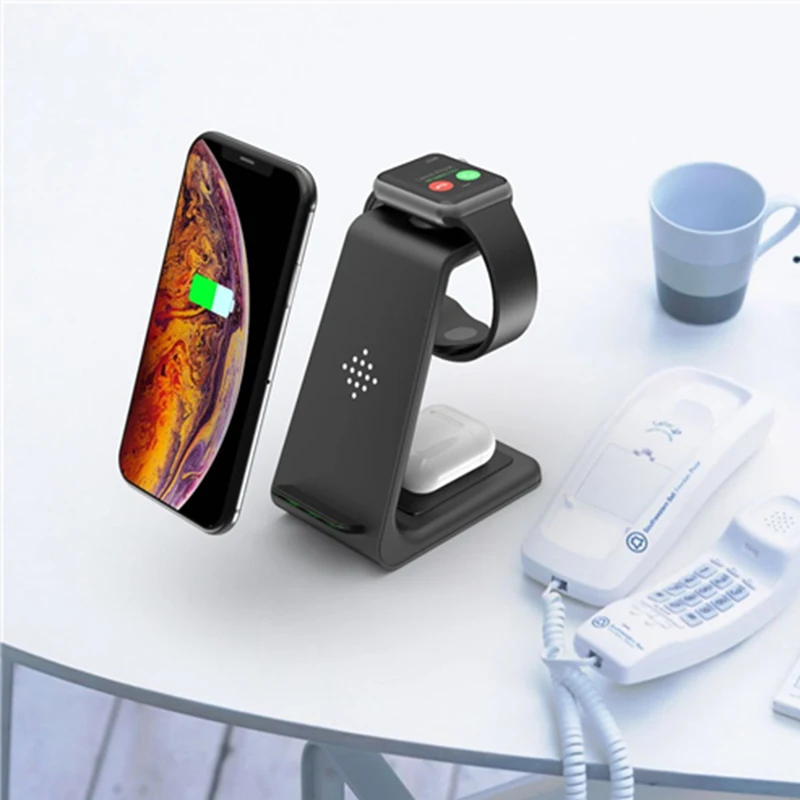 Беспроводное зарядное устройство QI 3 в 1 10 Вт для iPhone 11 Pro портативное беспроводное