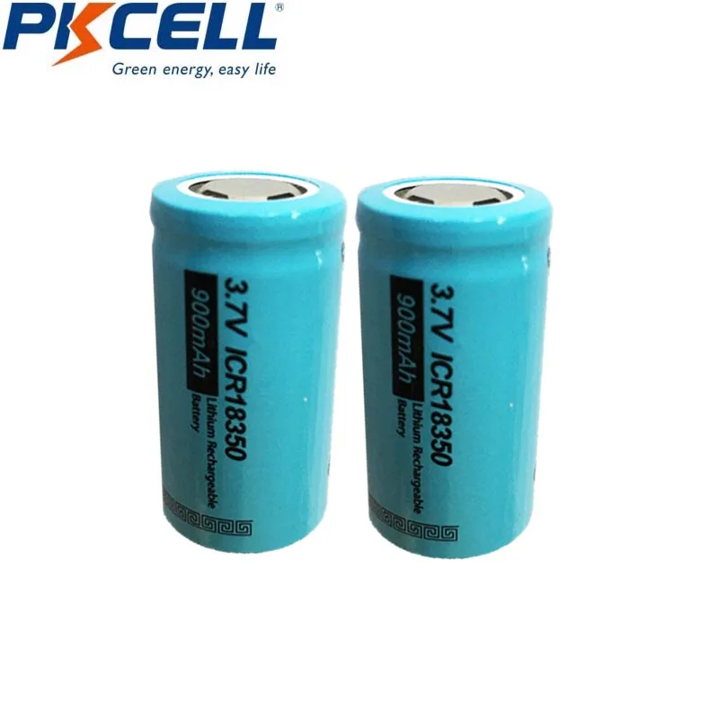 Литий-ионный аккумулятор PKCELL ICR 18350 2 шт. 3 7 В 900 мАч | Электроника