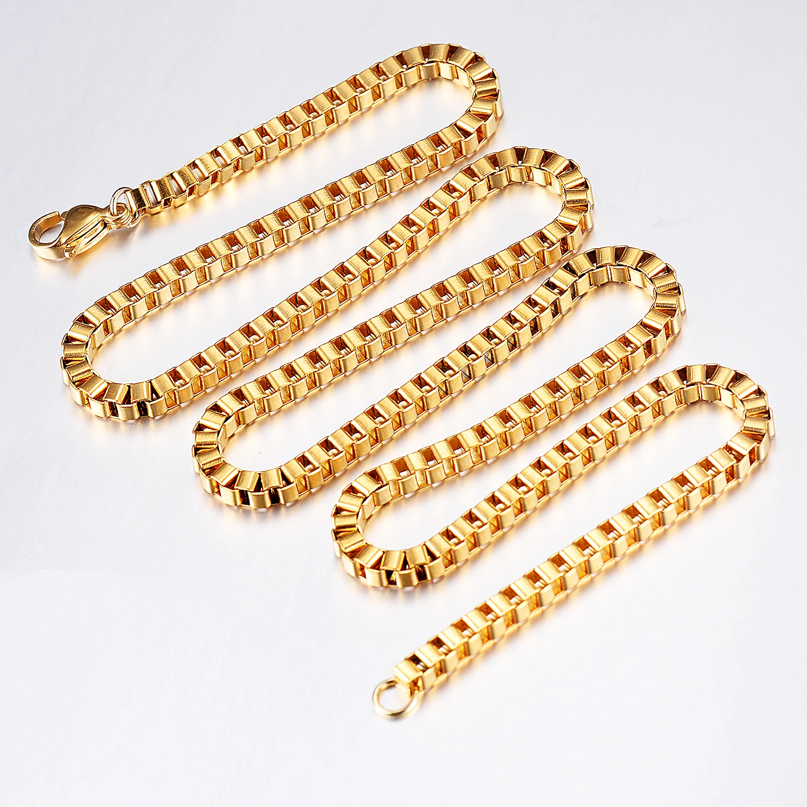 Stainless steel necklace 1Pc Width 1.5mm/2mm/2.5mm/3mm stainless steel box chain necklace DIY jewelry making men women