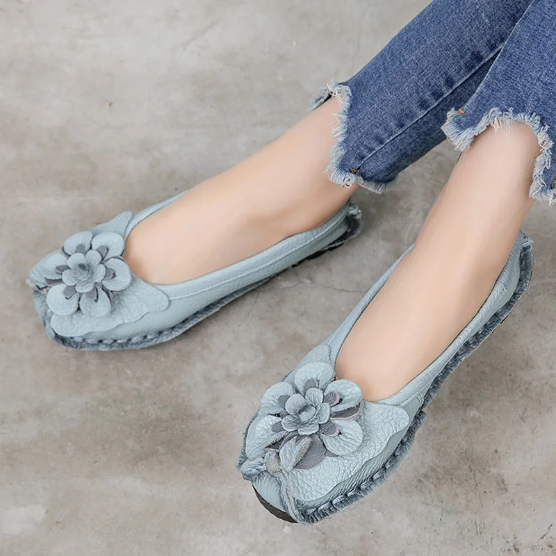 Genuine Leather Flat Shoes Women Flats 