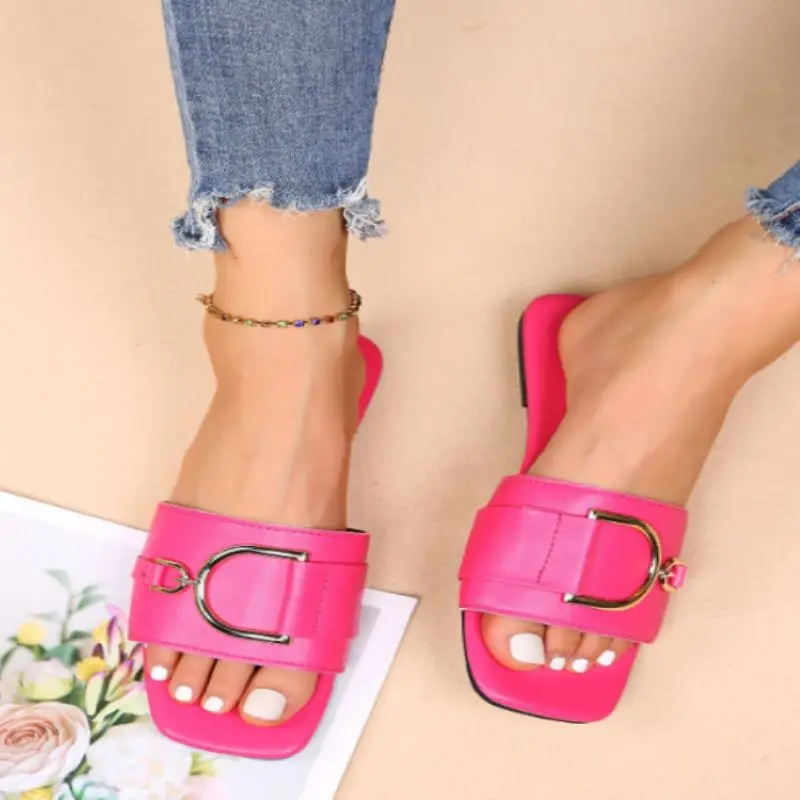 2021 Women Slippers Fashion Ladies Flat Heel Slides Summer Outdoor Beach Slip On Sandal Shoes Female Flip Flops Plus Size 45