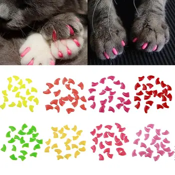 

Hot Silicone Soft Cat Nail Caps / Cat Paw Claw / Pet Nail Protector/Cat Nail Cover with free Glue and Applictor