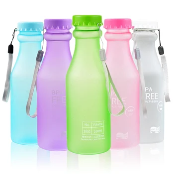 

Candy Colors Unbreakable Frosted Leak-proof Plastic kettle 550mL BPA Free Portable Water Bottle for Travel Yoga Running Camping