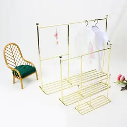 Support de séchage de vêtements et de blanchisserie pour poupées, maison de poupée, 1/6 1/8 1/12 BJD, cintres pour robe, organisateur, jeu de simulation pour filles 