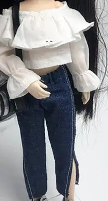 Одежда Blyth Doll+ белая короткая рубашка для кукла 1/6 Аксессуары Одежда(подходит для blyth, ob24, barbies, Pullip, кукла 1/6 - Цвет: shirt and jeans