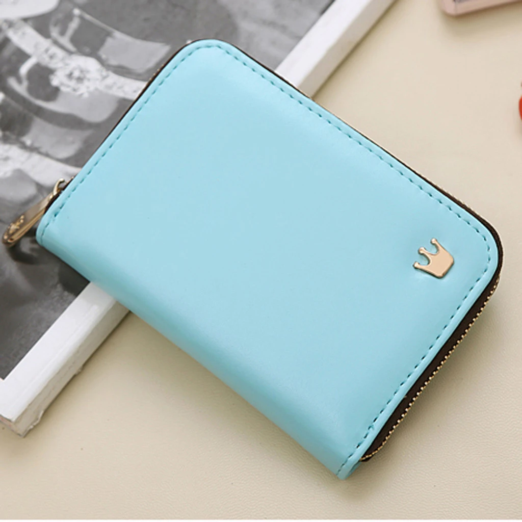 Women Coin Purse Small Bag Wallet Change Zipper Crown Decorated Money Bags Children Wallets Leather Key Holder Carteira 813