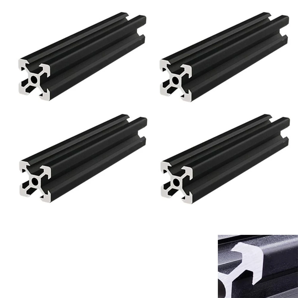 4pcs/lot BLACK 2020 V-slot European Standard Anodized Aluminum Profile Extrusion Linear Rail for CNC 3D Printer afbeelding
