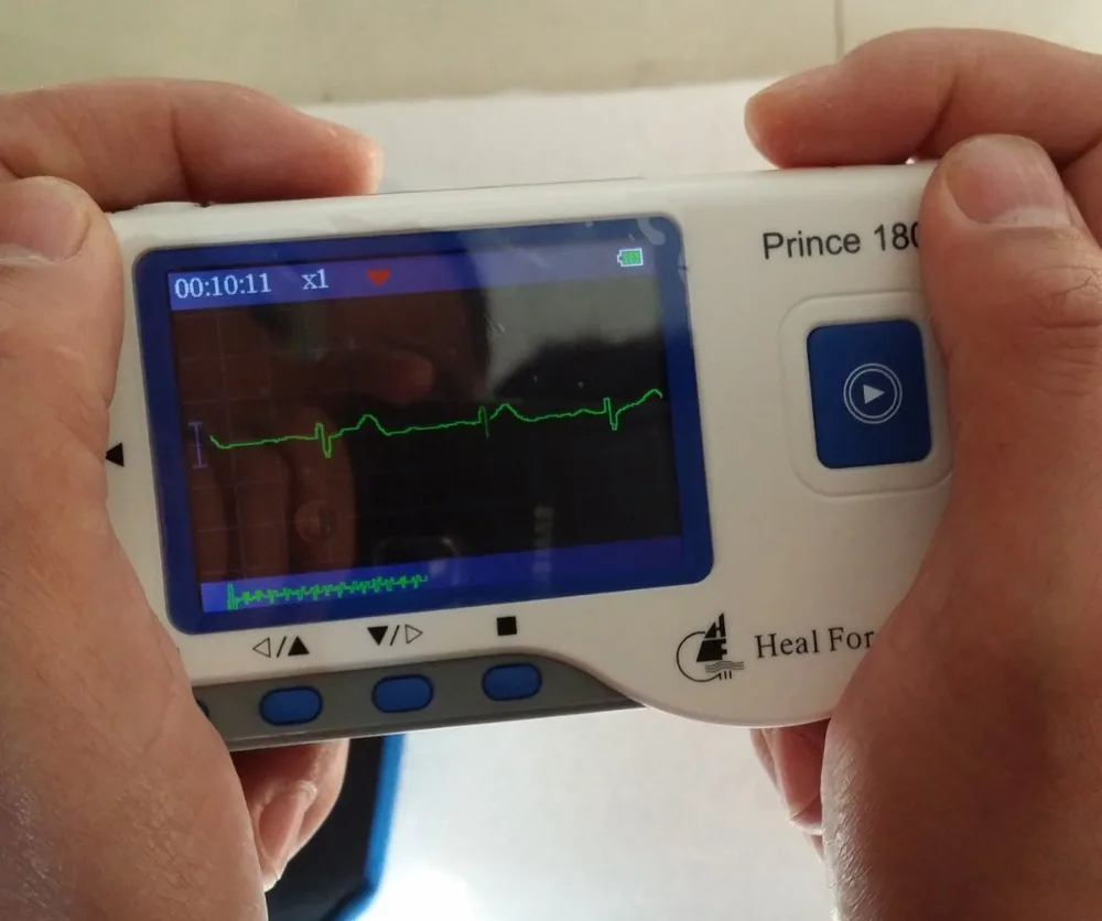 Портативный бытовой сердечный ЭКГ EKG Heal Force Prince 180B программное обеспечение USB ручной монитор сердца непрерывное измерение цветной экран