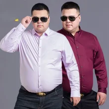 

Oversized Shirt M-8XL Long Sleeve Shirt Men Solid Black White Shirt Office Business Dress Shirt Plus Size Man Casual Suit Shirts