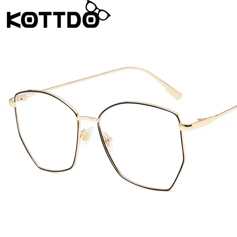 KOTTDO, Ретро стиль, полигон, оправа для очков, для женщин, классика, металл, оправа для очков, для мужчин, по рецепту, оправа для очков