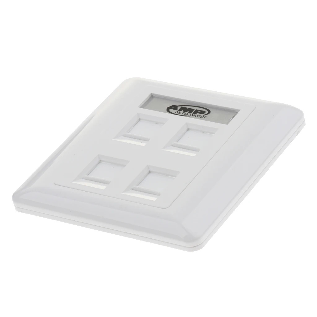 4-port Ethernet Wall Plate - RJ45 Ethernet Cable Wall Female to Female ( F/F )Socket