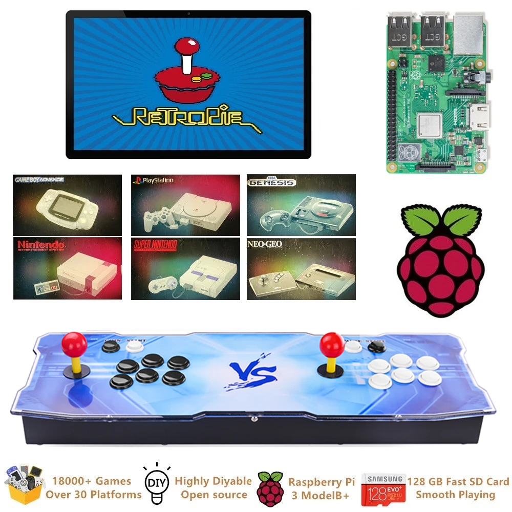 

Tapdra Raspberry Pi 3 Model B+(B Plus) Arcade Video Game Console Retropie Arcade Cabinet DIY 18000+ Retro Arcade Games