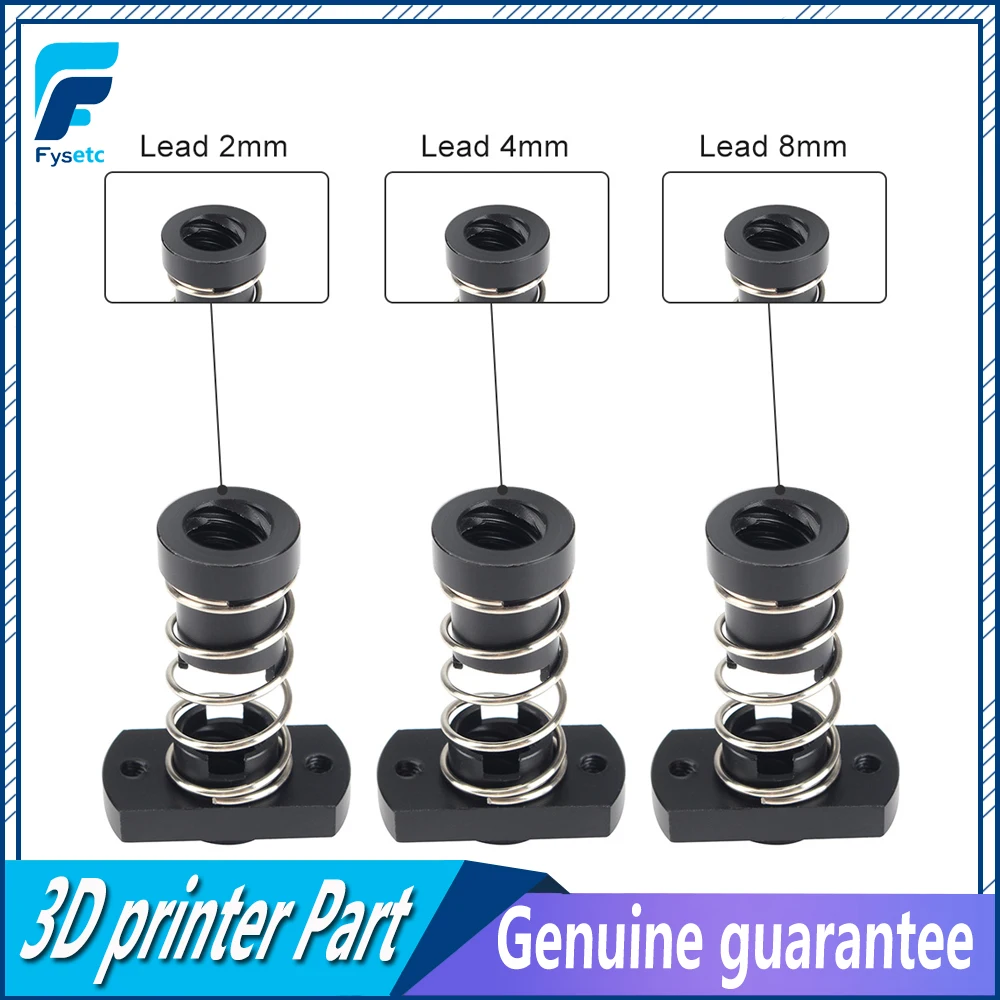 3D Printer T8 POM Nuts For Ender 3 ender 3 pro Lead 2mm / 4mm / 8mm Acme Threaded Rod Eliminate the gap Spring DIY Accessories