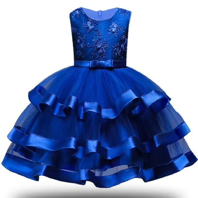 Элегантное праздничное платье принцессы с цветочным узором для девочек 3-12 лет; нарядное платье-пачка с вышивкой для девочек на свадьбу; детская одежда
