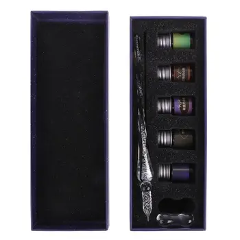 

2020 New Crystal Starry Sky Glass Ink Pen Glass Dip Pen For Writing Fountain Pen Set Gift