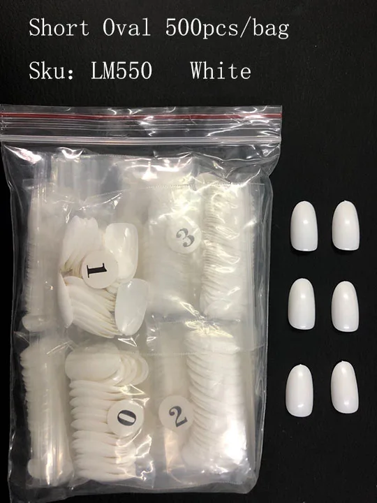 NW2180660-1W Lamemoria Stiletto Nails прозрачные/натуральные/белые ультратонкие накладные ногти акриловые овальные полностью покрывающие Маникюр Модные накладные ногти - Цвет: NW2180660-1W