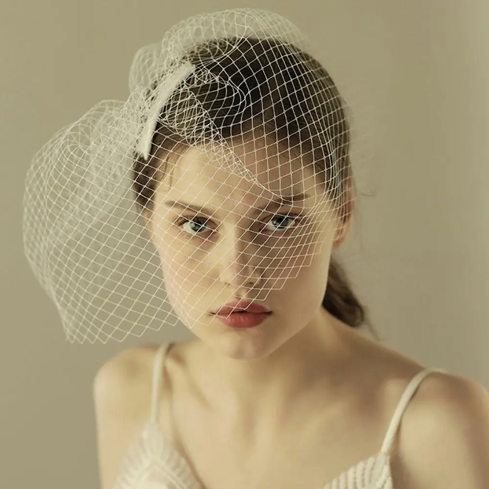 White/Black Ivory Bridal Net Birdcage Veils Charming Wedding Veil Hats Halloween Hats Fascinator Face Veils bridal veil