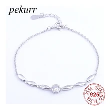 Pekurr браслет из стерлингового серебра 925 пробы Элегантный Циркон яркие глаза ювелирные изделия Женский браслет модные очаровательные аксессуары классические