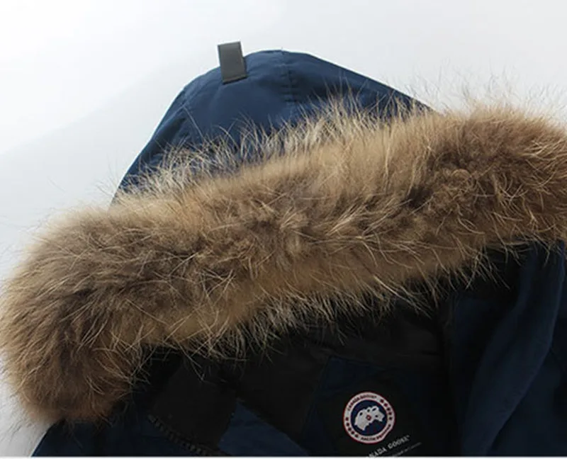 Женская пуховая стеганая куртка, зимнее длинное пальто, Женская канадская парка с капюшоном размера плюс, верхняя одежда для экстремальных погодных условий