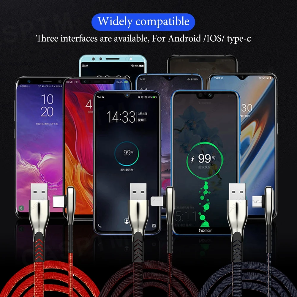 Локоть зарядный кабель type-C Micro USB C для iOS 3A мобильный телефон быстрое зарядное устройство для samsung для iPhone зарядный шнур быстрое зарядное устройство