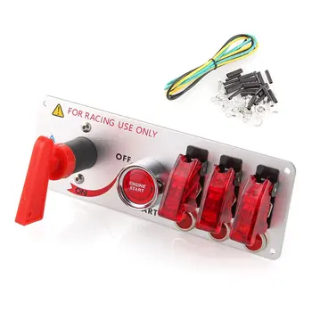 

Ignition Switch Modification Instrument DC 12V Flip-up Ignition Switch Panel 5 in 1 Car Engine Start Push Button LED DIY