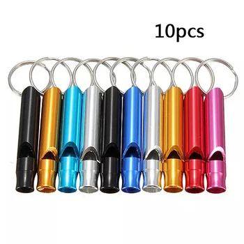 

10Pcs Multifunctional Emergency Survival Training Whistle Keychain For Camping Hiking Outdoor Sport Tools