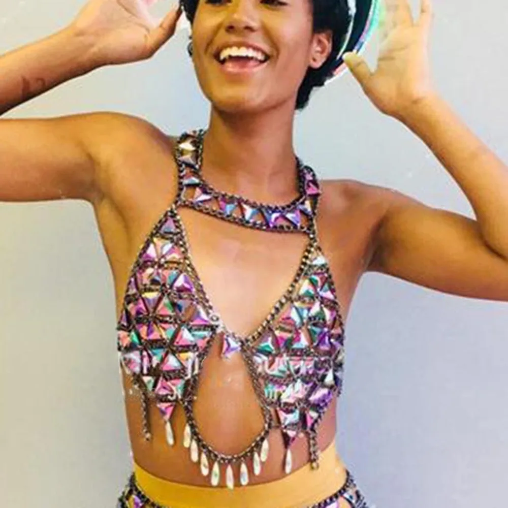 

Boho Rhinestone Body Chains Belly Beach Sequins Harness Chain Fashion Charm Chain Body Accessories Jewelry for Women and Girls
